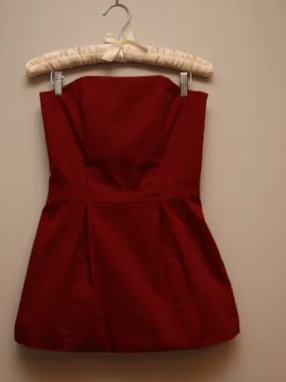 Ann Taylor Strapless Red Cocktail Dress